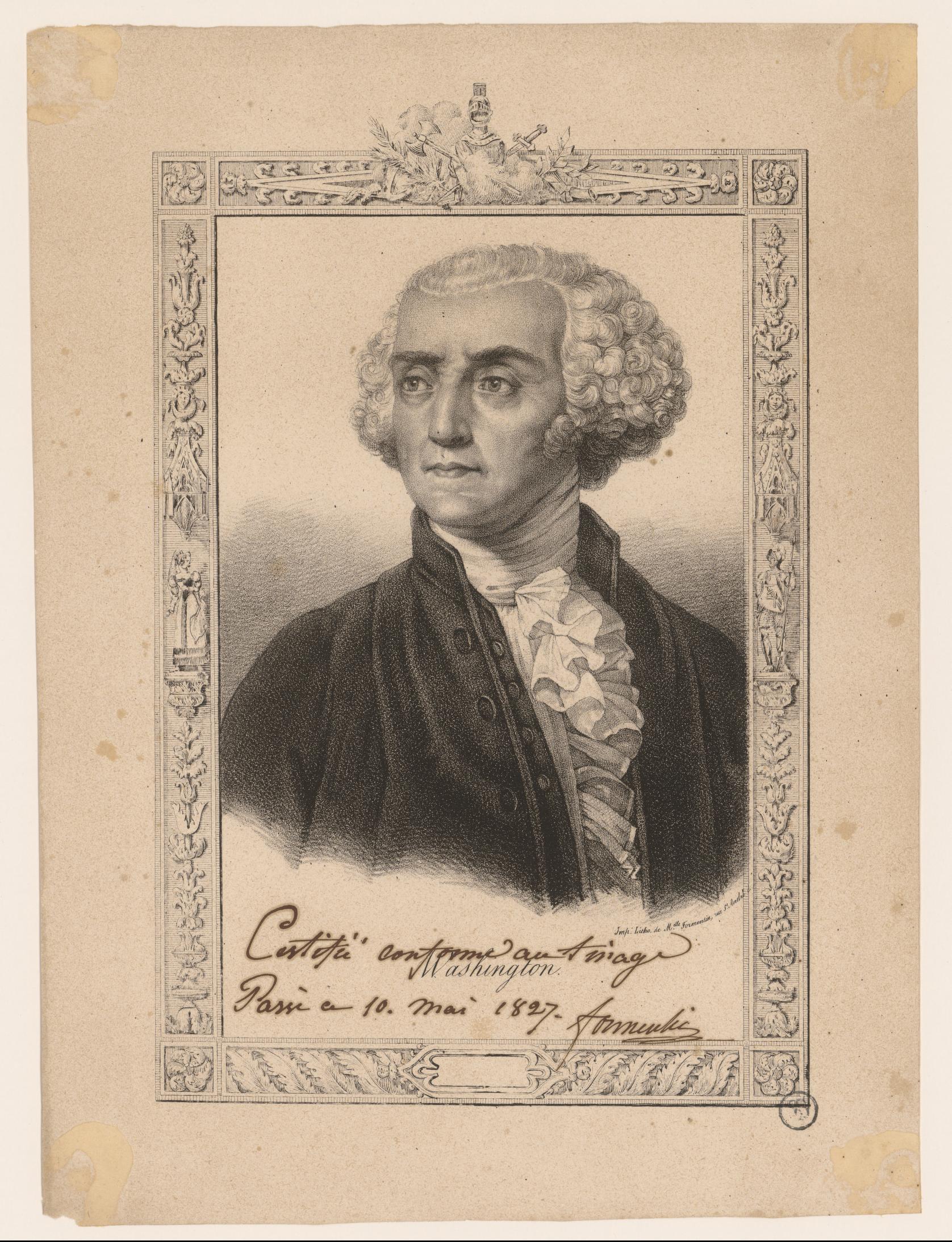 Washington. Lithographie  1781